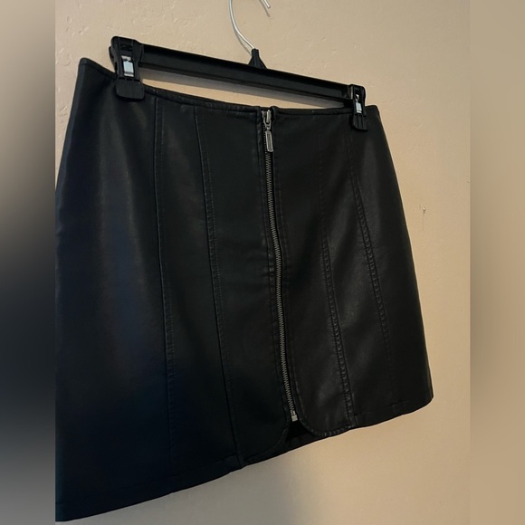 FREE PEOPLE Layla Leather Skirt - Picture 4 of 9